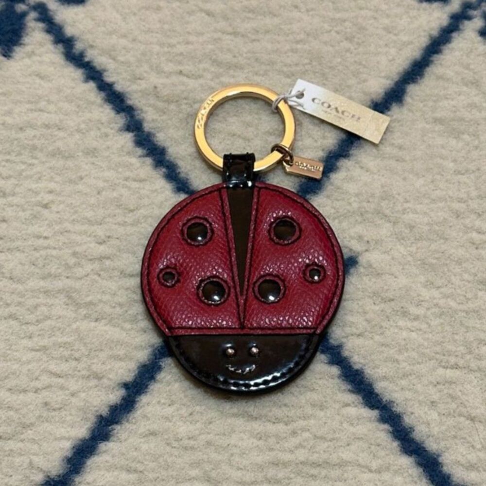 Coach Vintage Y2K Ladybug Keychain Purse Charm Collectible - Red/Black